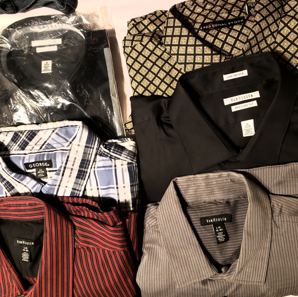 6 LG Men's Dress Shirts Variety Lot NWT/NWOT